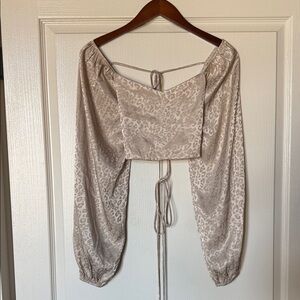 Le Lis Beige Leopard Print Blouse